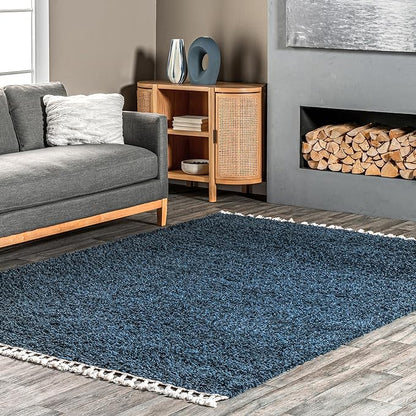 nuLOOM Neva Modern Tasseled Shag Area Rug, 5x8, Blue