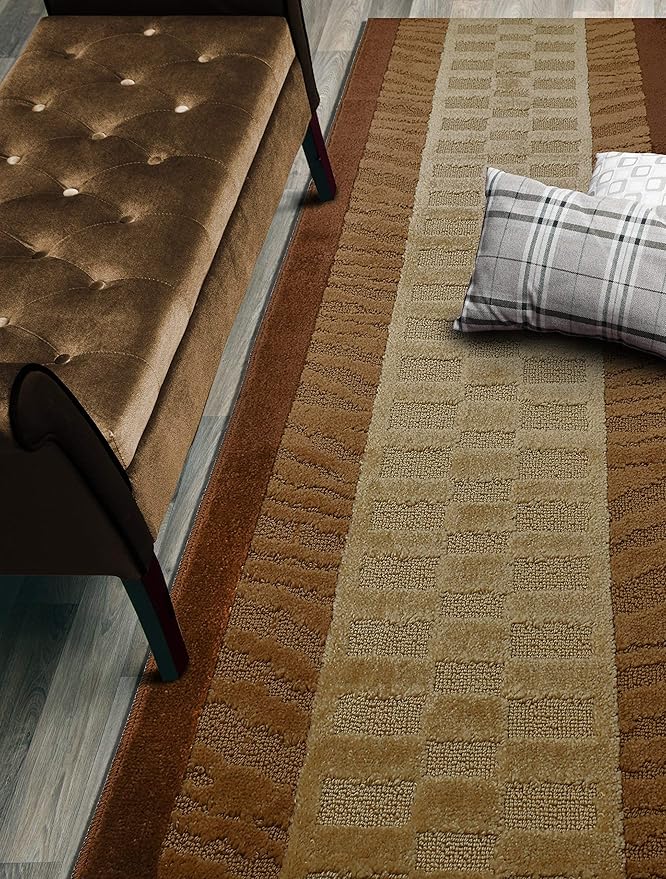 Custom Size Zebra Hallway Runner Rug Slip Resistant, 26 Inch Wide x Your Choice of Length Size, Brown, 26 Inch X 3 Feet, Sold and Priced Per Foot