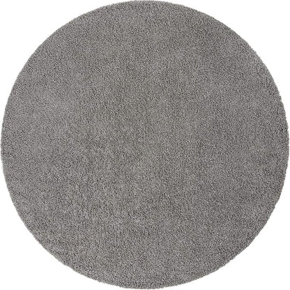 Unique Loom Solid Shag Collection Area Rug (10' 2" Round, Cloud Gray)