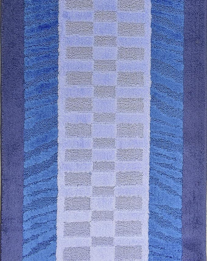 Custom Size Zebra Hallway Runner Rug Slip Resistant, 26 Inch Wide x Your Choice of Length Size, Blue, 26 Inch X 21 Feet, Sold and Priced Per Foot