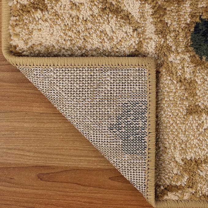 Superior Indoor Large Area Rug, Jute Backed, Perfect for Living/ Dining Room, Bedroom, Office, Kitchen, Entryway, Modern Geometric Trellis Floor Decor, Viking Collection, 8' x 10', Cream