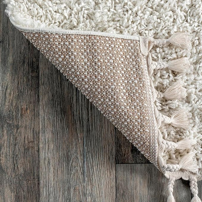 nuLOOM Neva Modern Tasseled Shag Accent Rug, 2x3, Ivory (Pack of 2)