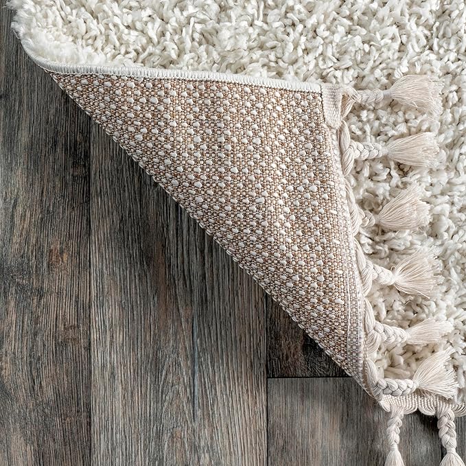 nuLOOM Neva Modern Tasseled Shag Area Rug, 9x12, Ivory
