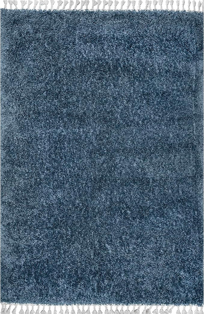 nuLOOM Neva Modern Tasseled Shag Area Rug, 3x5, Blue