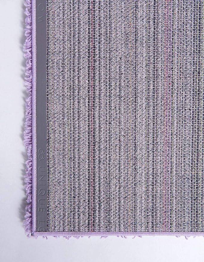 Unique Loom Solid Shag Collection Area Rug (3' 3" x 5' 3" Rectangle, Lilac)