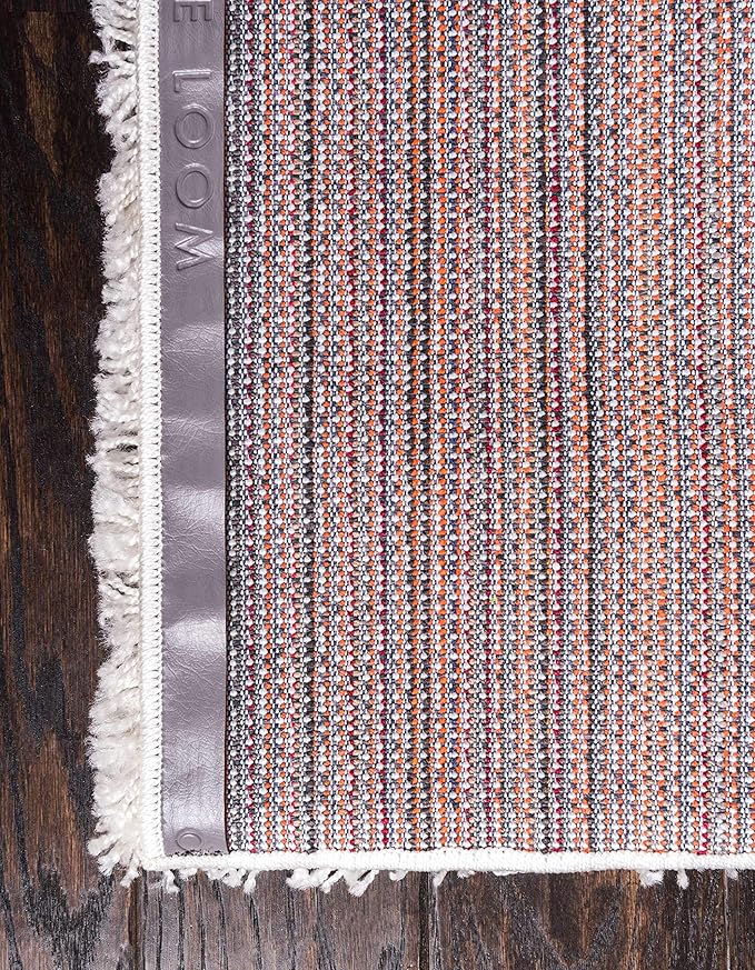 Unique Loom Solid Shag Collection Area Rug (10' x 13' 1" Rectangle, Snow White)