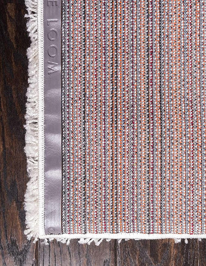 Unique Loom Solid Shag Collection Area Rug (10' x 13' 1" Rectangle, Snow White)