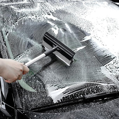 Polyte Window Squeegee for Car Windshields and Window Cleaning Tool, Extendable Aluminum Handle 14-20 in. (Black)