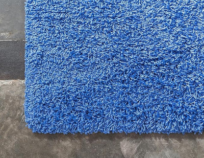 Unique Loom Solid Shag Collection Area Rug (2' 7" x 10' Runner, Periwinkle Blue)
